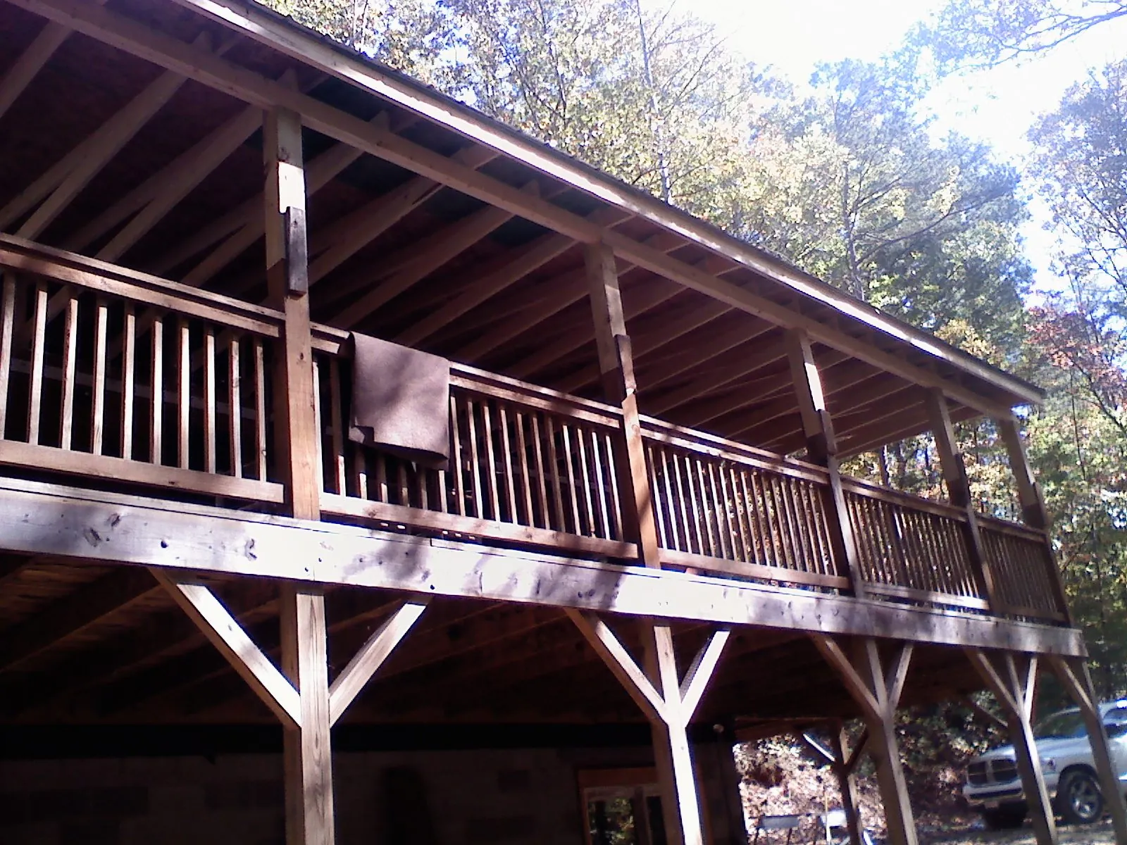 Timber framing under a new elevated porch and deck — Roof Leak Repair in Welaka by Roofing Brothers